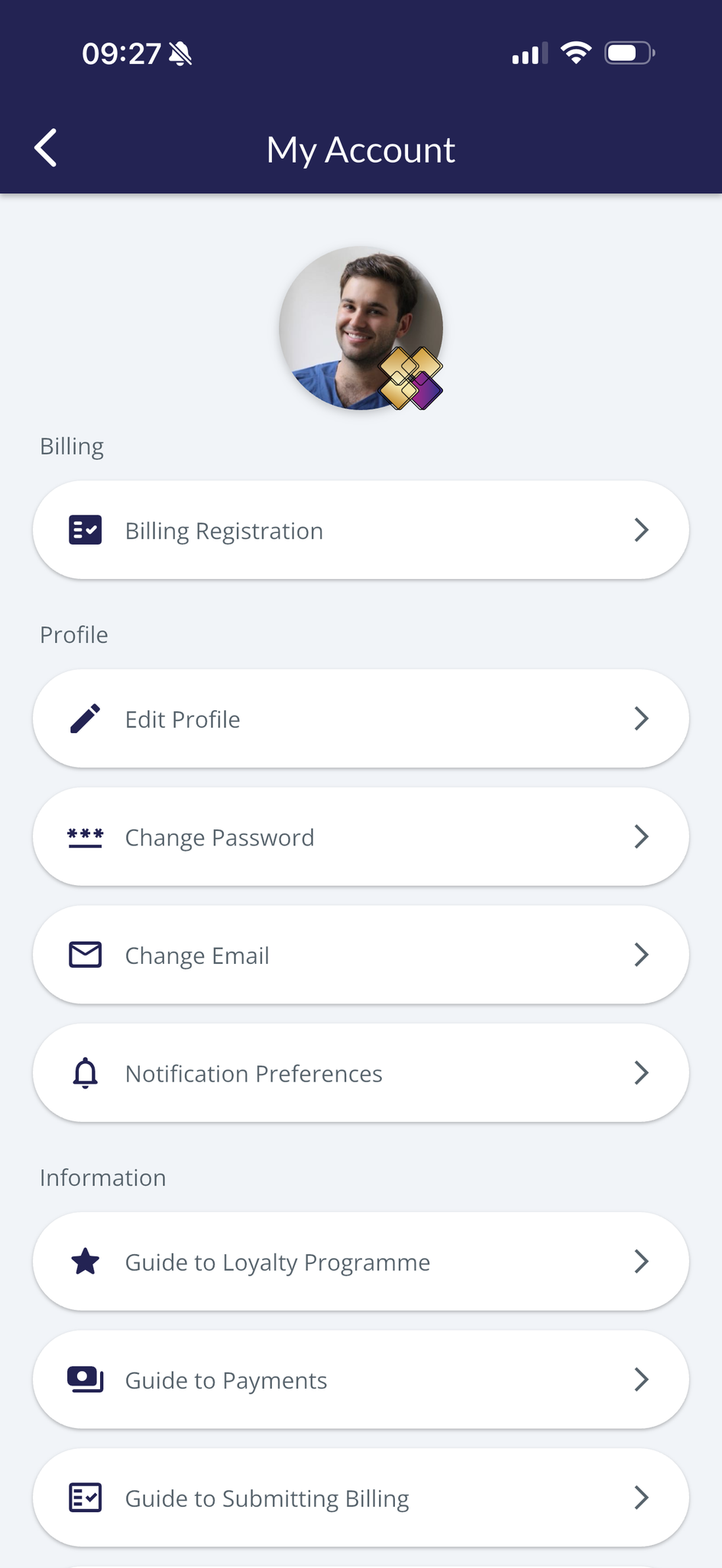 The MySurgAssist app, my account and billing registration